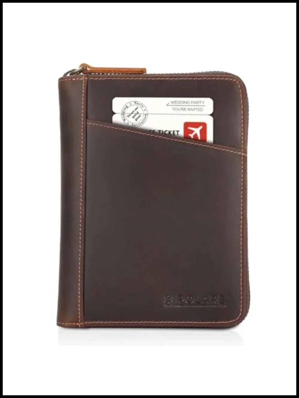 Full Grain Leather RFID Blocking Passport Wallet Travel Organizer